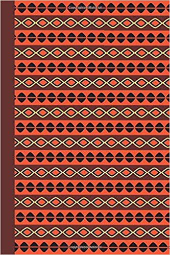 Orange and brown journal with African textural pattern