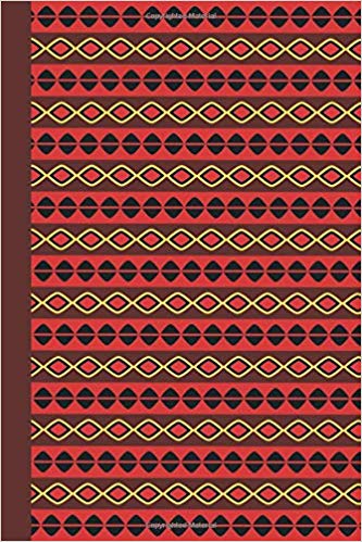 Red and brown journal with African textural pattern