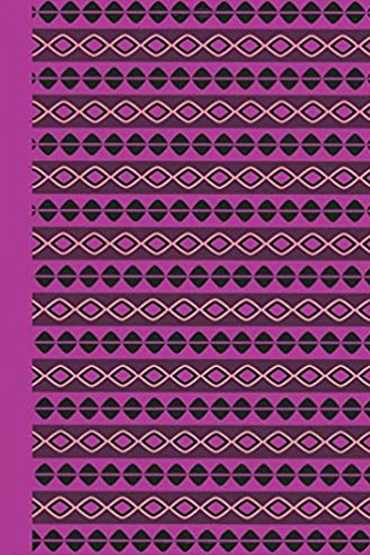 Purple journal with African textural pattern in violet purple, pink and black