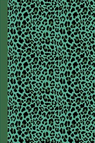 Green animal print journal in a leopard design.