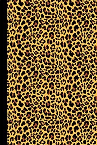 journal notebook with yellow brown and black animal print cover, leopard print.