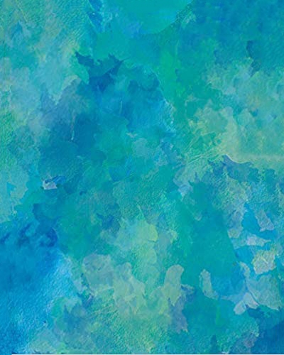 Journal with blue and green watercolor abstract design on the cover.