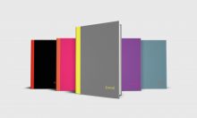 Color Duo journals from Premise Content in a variety of colors - grey and yellow, black and red, pink and purple, purple and pink, blue and orange.