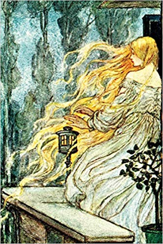 Journal cover with illustration of girl with long golden hair.