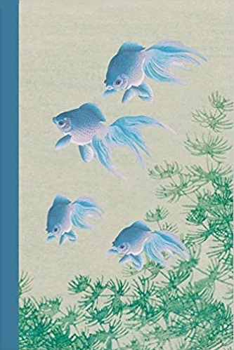 Journal cover - blue koi fish swimming with green plants.