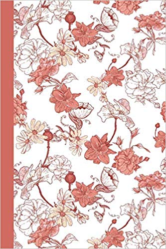 Beautiful floral writing journal with orange and white flowers on a light background.