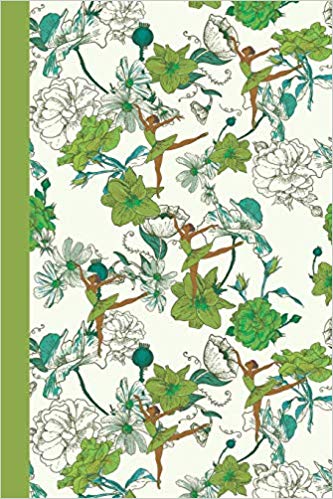 Journal with ballerinas in green and green flowers.
