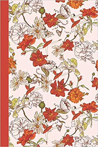 Journal with ballerinas in red and red flowers.