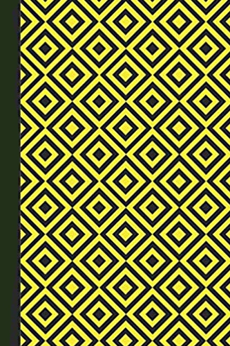 Yellow and black journal with geometric design.