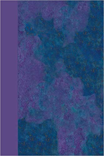 journal with blue and purple abstract design on the cover