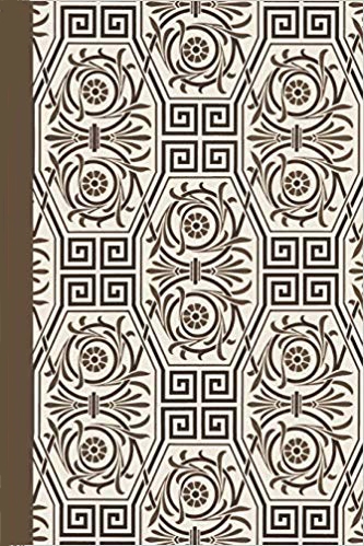 Writing journal with brown and white design.