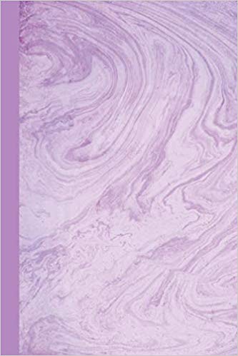 Journal notebook with lavender purple marble pattern.