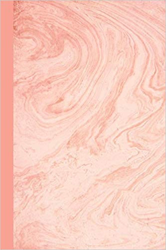 Writing journal with marble design in a light peach color.