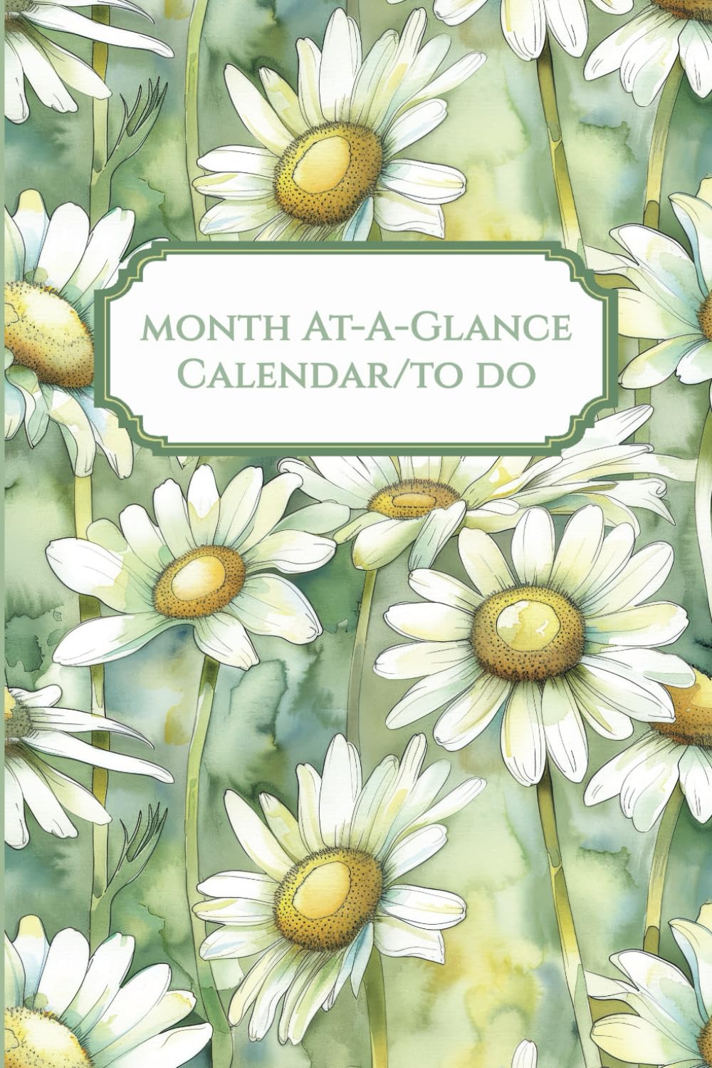 Cover of Month-At-A-Glance Calendar-To Do List (Green Floral Design)