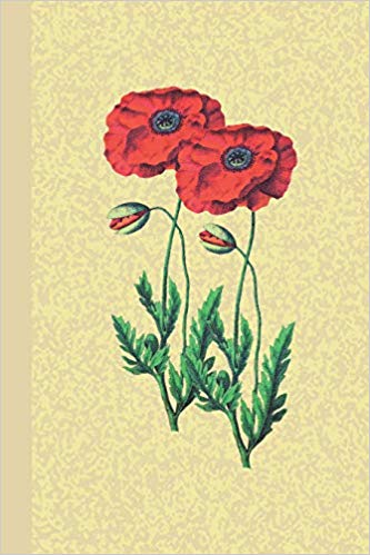 Journal with red watercolor poppies.