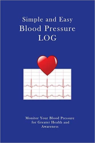 Simple and Easy Blood Pressure Log (Blue with Heart and BP Reading Tape) 6x9)