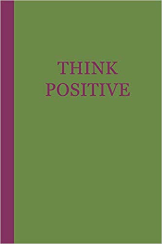 Motivational journal - green with purple text that says THINK POSITIVE.