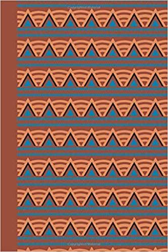 Journal with Tribal Pattern design in rust, cream and blue on the cover.